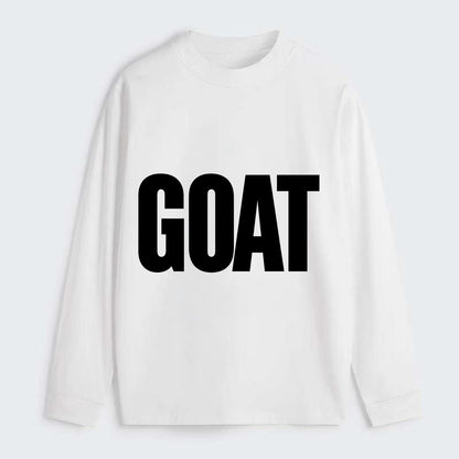 Bold typography design - "GOAT" - greatest of all time - Classic Long Sleeve Shirt - White