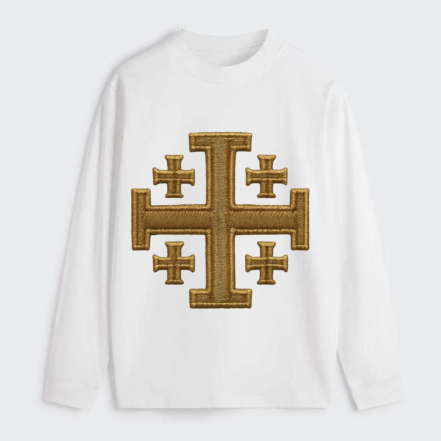 Jerusalem Cross  - Classic Long Sleeve Shirt - White