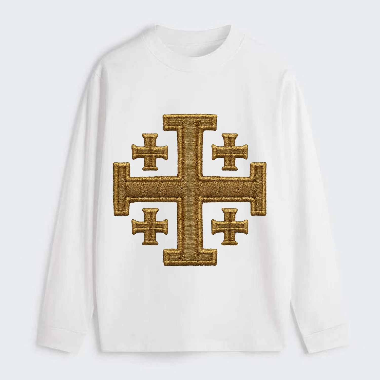 Jerusalem Cross  - Classic Long Sleeve Shirt - White