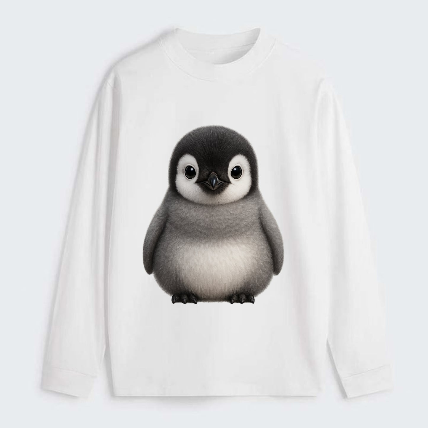 Baby Adelie Penguin - black and white, round body, curious eyes, - Classic Long Sleeve Shirt - White