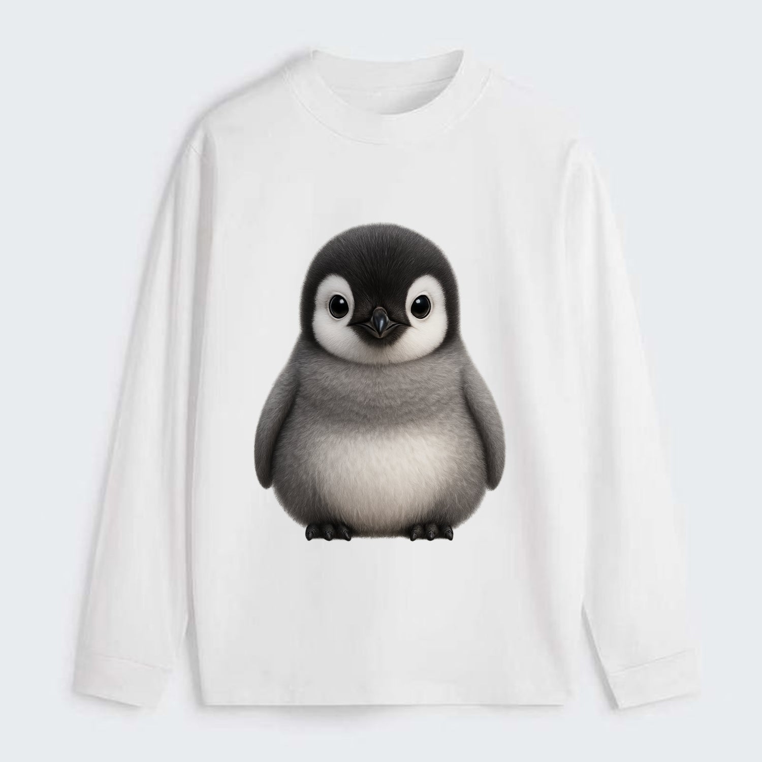 Baby Adelie Penguin - black and white, round body, curious eyes, - Classic Long Sleeve Shirt - White