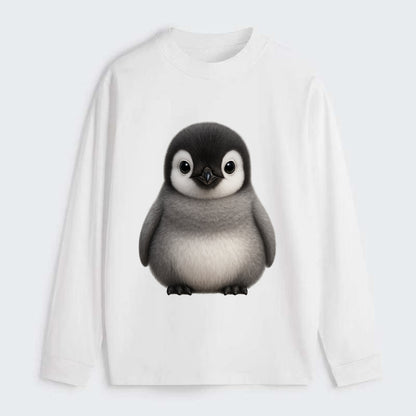 Baby Adelie Penguin - black and white, round body, curious eyes, - Classic Long Sleeve Shirt - White