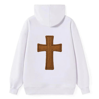 Carved Cross  - Classic Pullover Hoodie - White