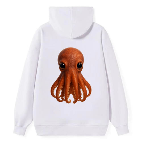 Baby Giant Pacific Octopus - reddish, smaller tentacles, expressive eyes, - Classic Pullover Hoodie