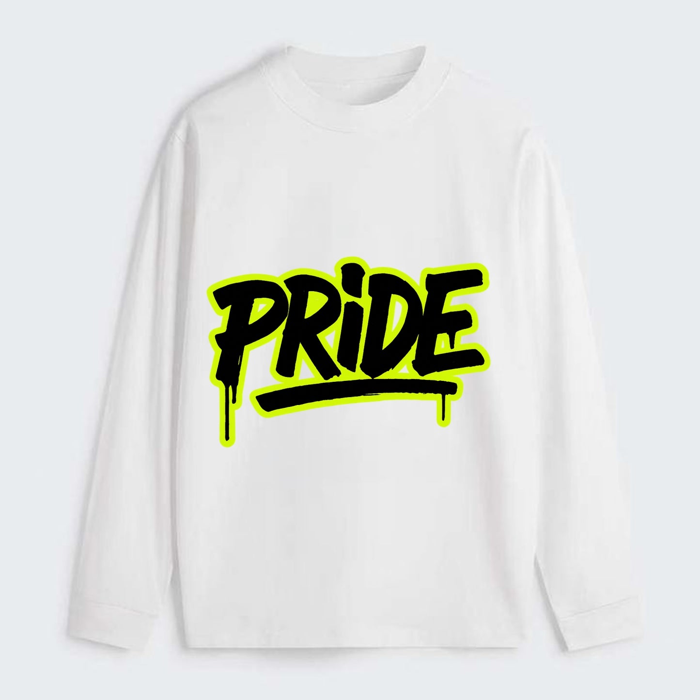 Bold typography design - "PRIDE" - dignified satisfaction, honor - Classic Long Sleeve Shirt - White