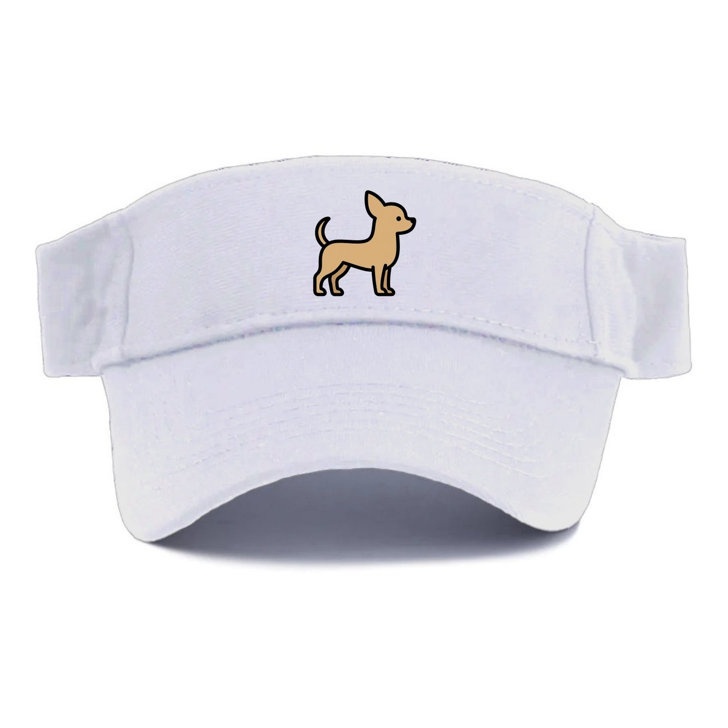 Chihuahua - Tan smooth coat flat side profile - Visor - White