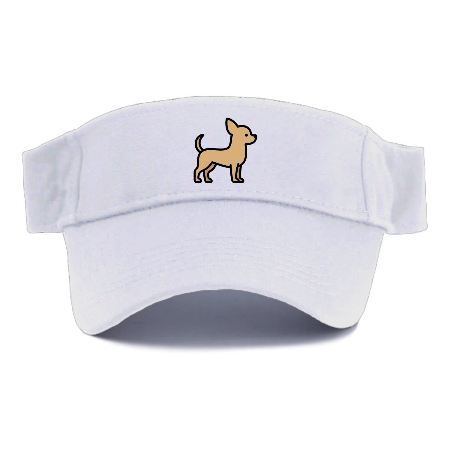 Chihuahua - Tan smooth coat flat side profile - Visor - White