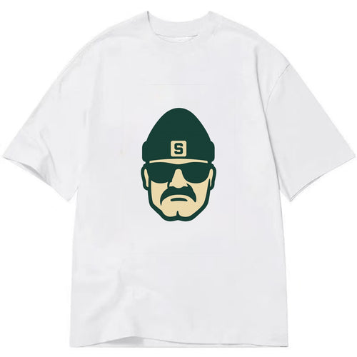 East Lansing Spartan wearing Michigan State beanie with S patch - Classic T-shirt