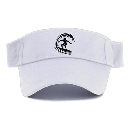 Hawaiian surfer riding big wave - Visor - White