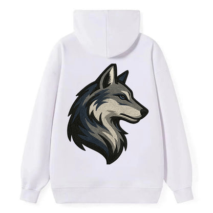Lone Wolf Wanderer  - Classic Pullover Hoodie - White
