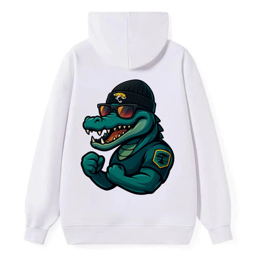 Jacksonville Alligator wearing Jaguars beanie with swamp patch and - Classic Pullover Hoodie