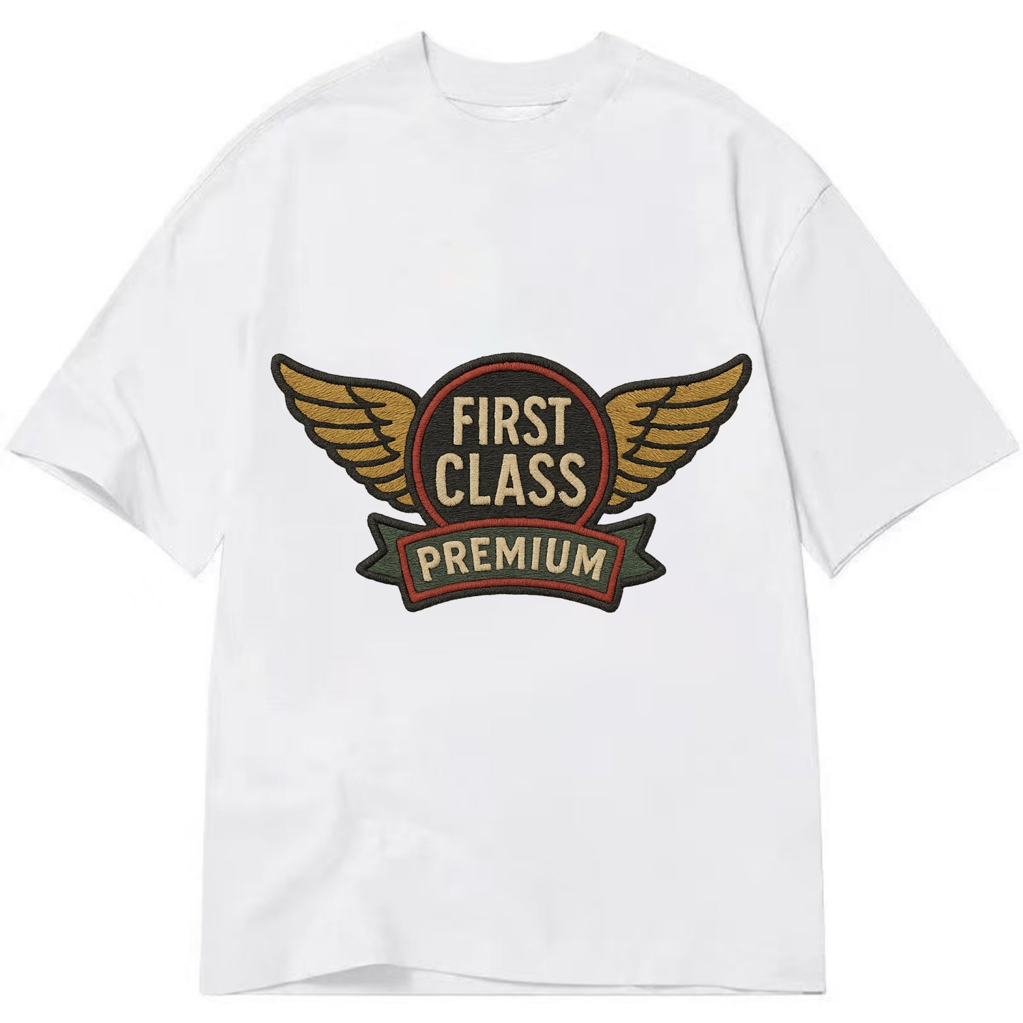 First Class Emblem  - Classic T-shirt - White