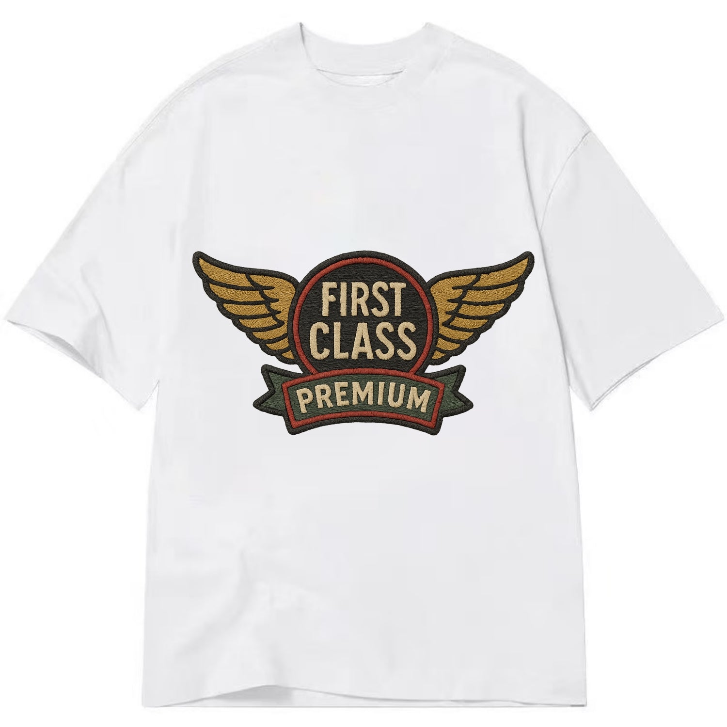 First Class Emblem  - Classic T-shirt - White