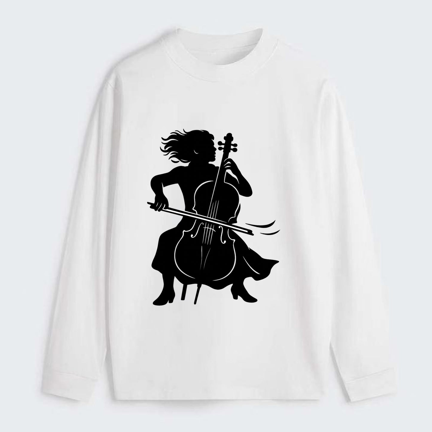 Cellist performing emotional solo - Classic Long Sleeve Shirt - White