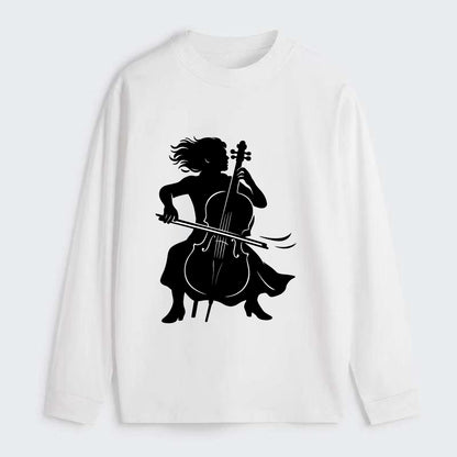 Cellist performing emotional solo - Classic Long Sleeve Shirt - White