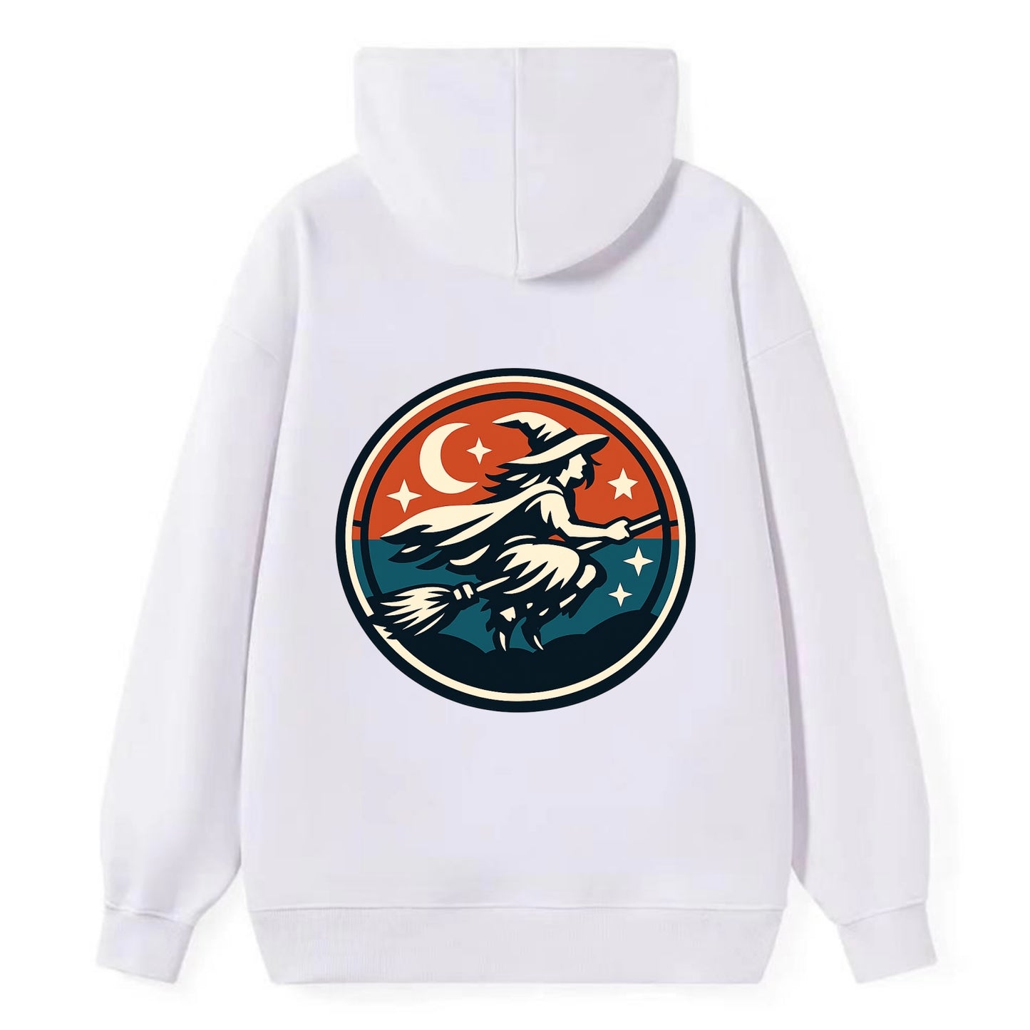 Mystic Night Witch Emblem - Classic Pullover Hoodie - White