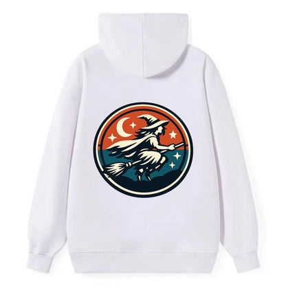 Mystic Night Witch Emblem - Classic Pullover Hoodie - White