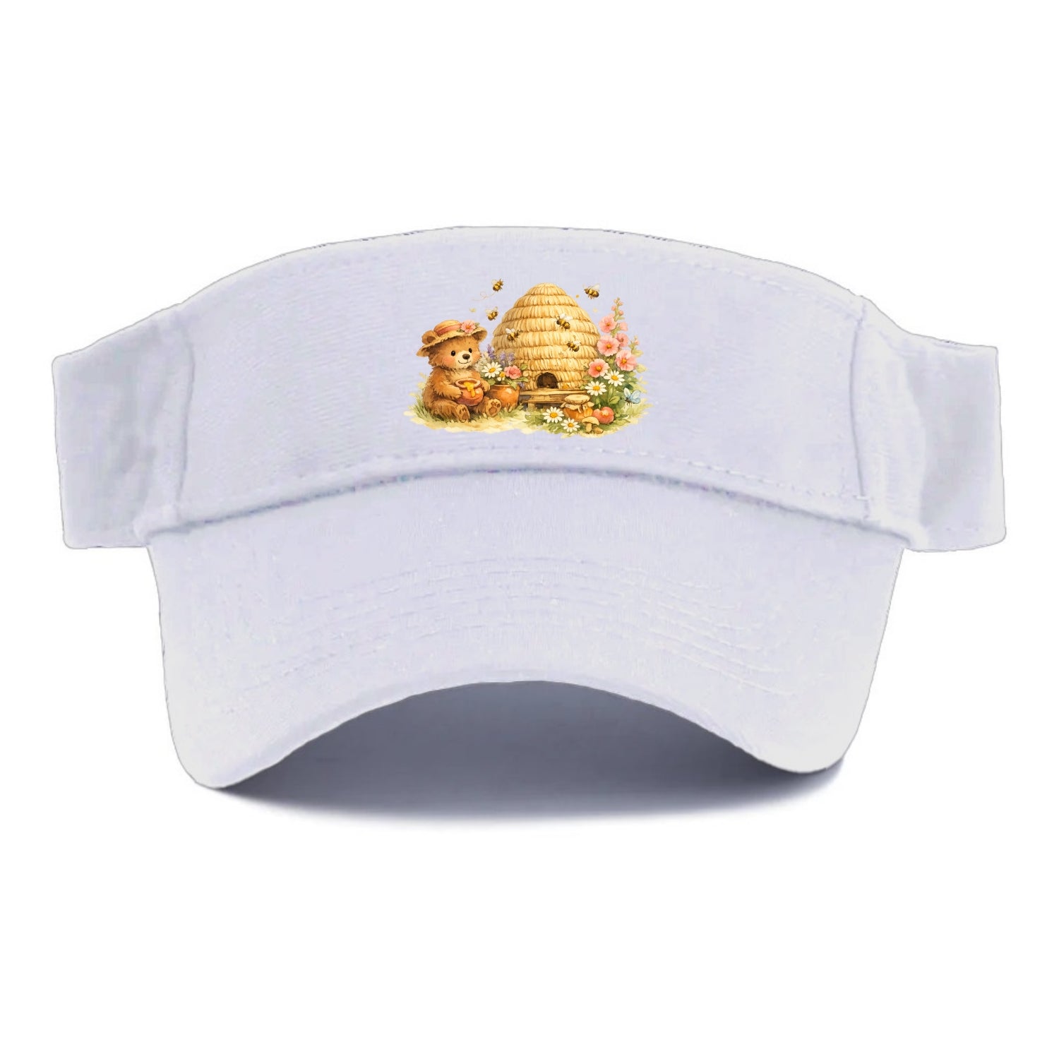 SKEP HIVE | Traditional straw beehive | Cottage garden setting | Buzzing activity | Rural - Visor - White