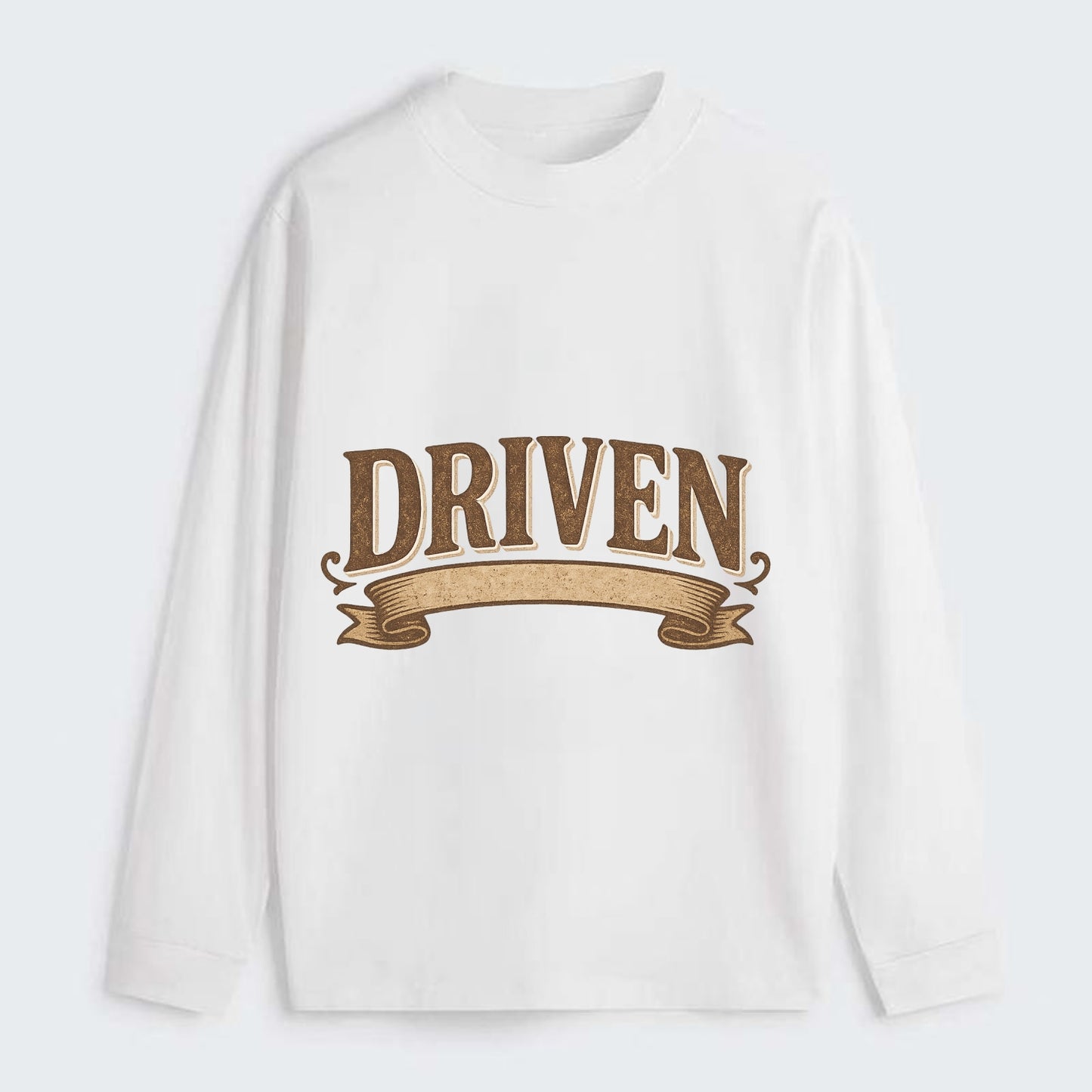 Bold typography design - "DRIVEN" - motivated, focused on goals - Classic Long Sleeve Shirt - White