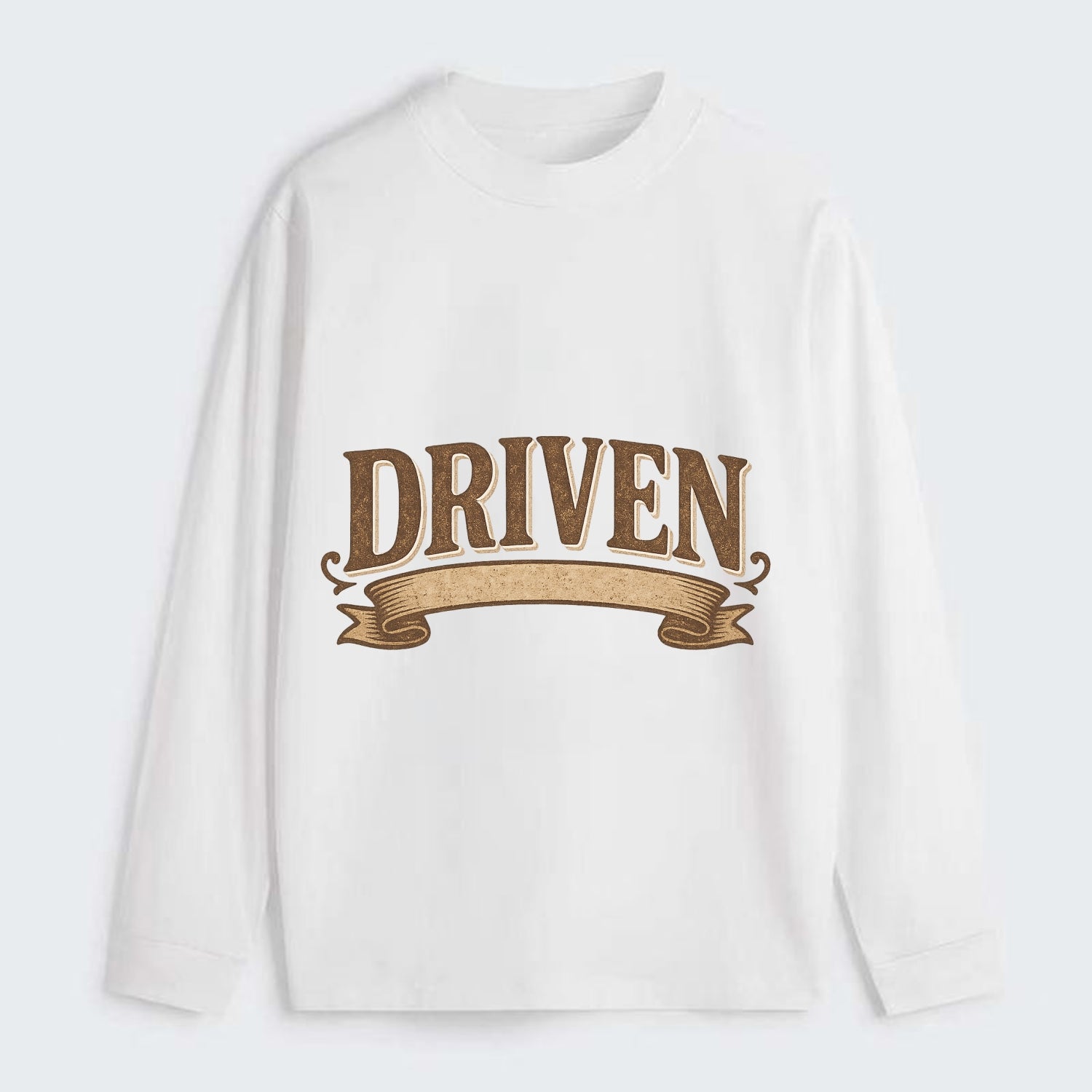 Bold typography design - "DRIVEN" - motivated, focused on goals - Classic Long Sleeve Shirt - White