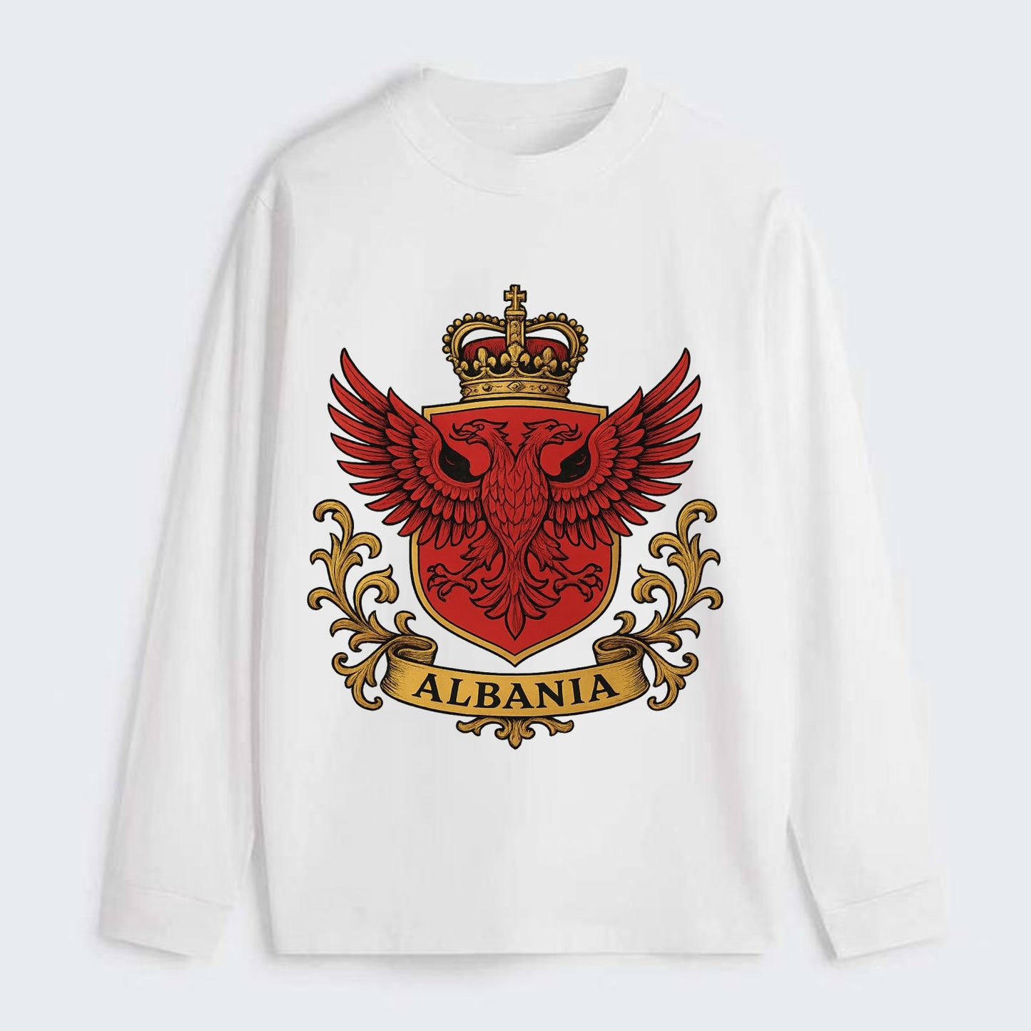 Albania Heritage Badge - Classic Long Sleeve Shirt - White