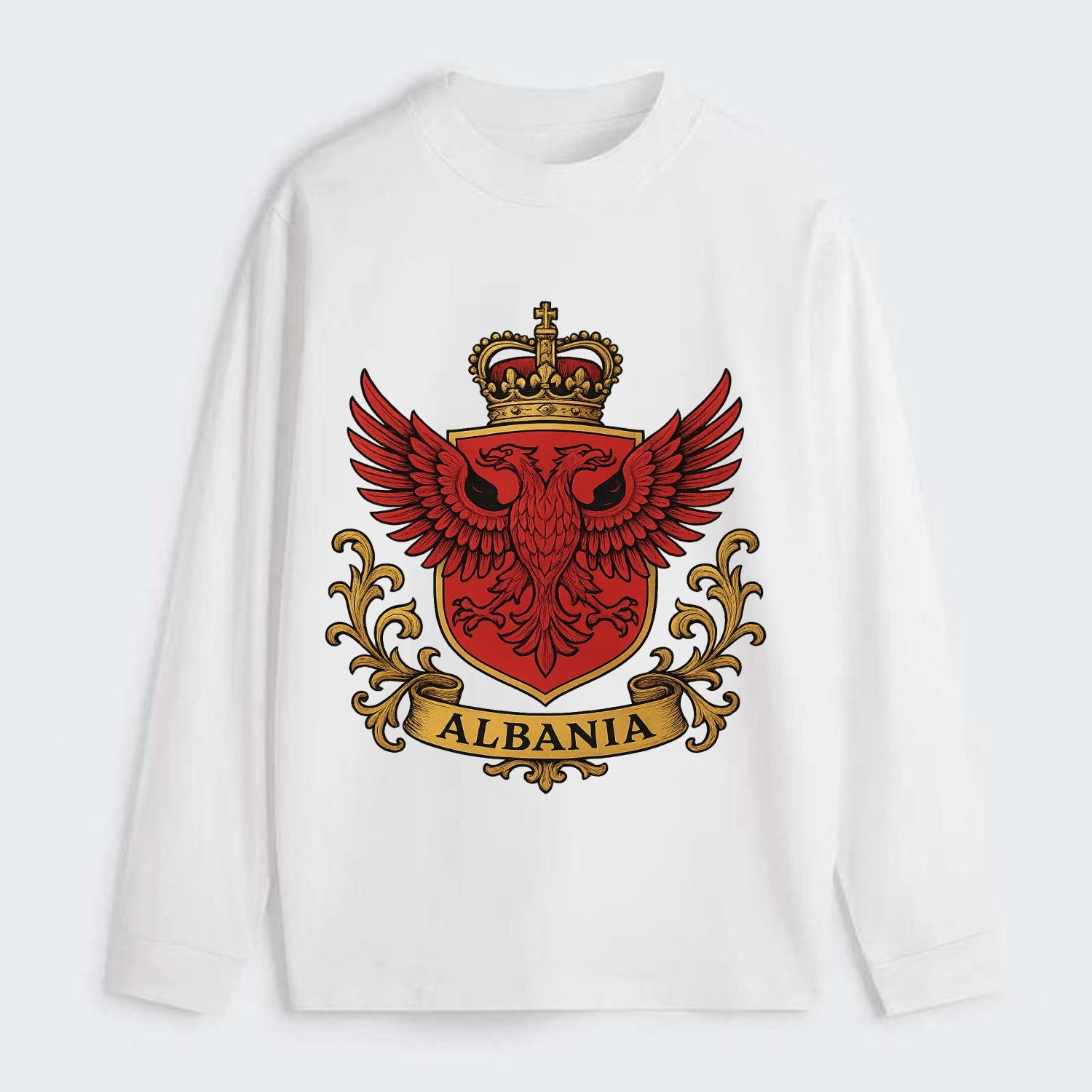 Albania Heritage Badge - Classic Long Sleeve Shirt - White