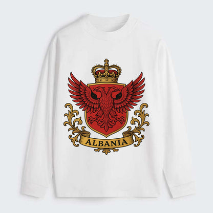 Albania Heritage Badge - Classic Long Sleeve Shirt - White