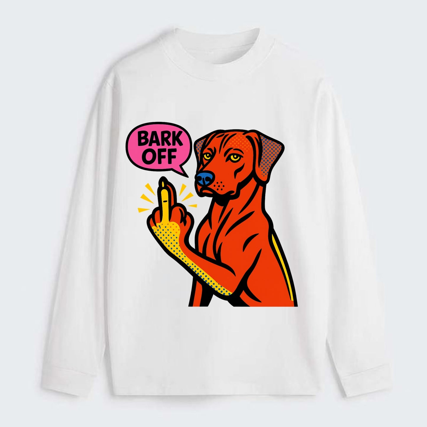 Rhodesian Ridgeback with distinctive ridge on back, athletic muscular - Classic Long Sleeve Shirt - White