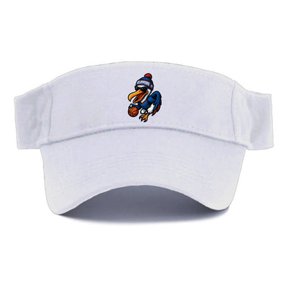 Los Angeles Pelican wearing Clippers beanie with sailboat patch and wayfarer sunglasses - Visor - White