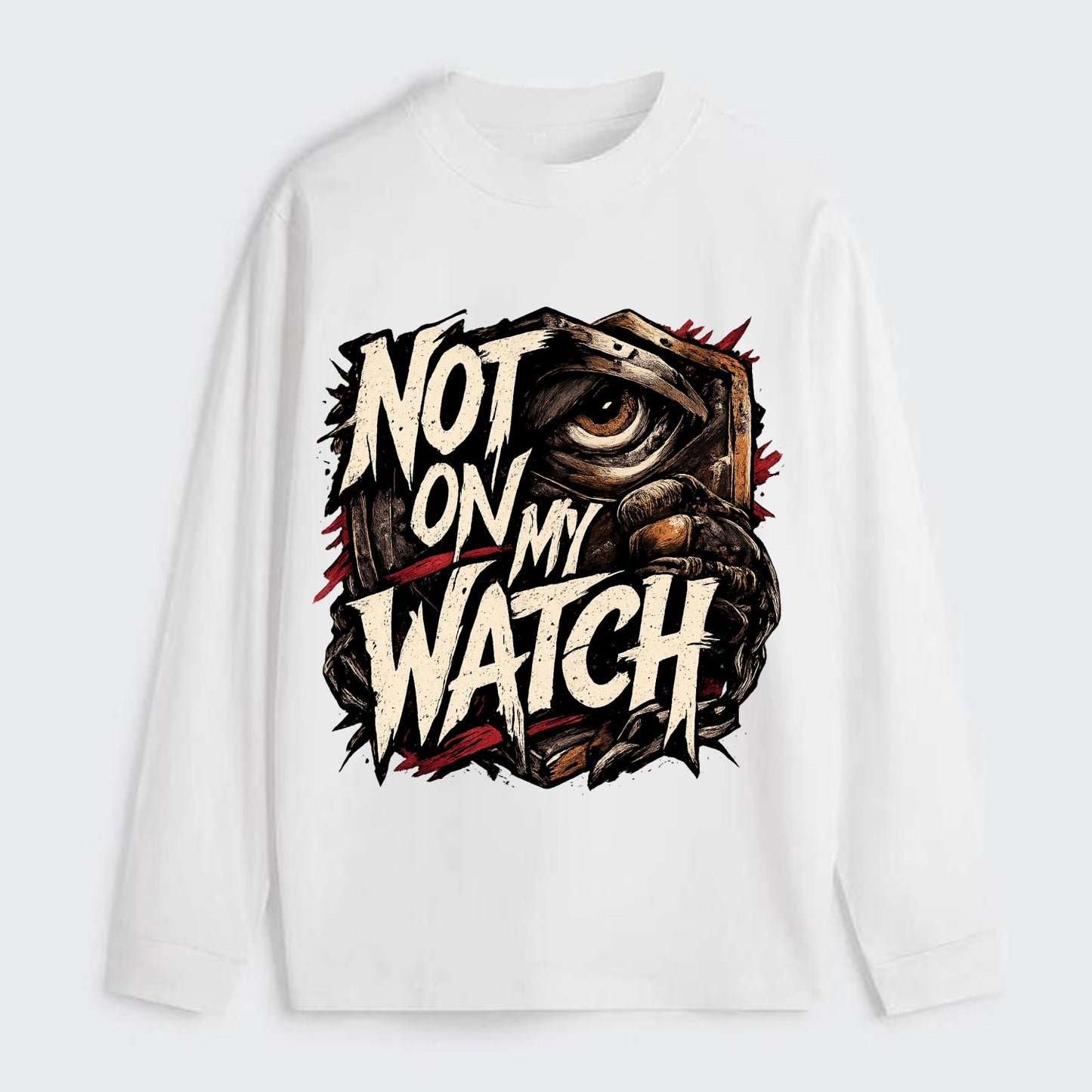 Not On My Watch - Classic Long Sleeve Shirt - White