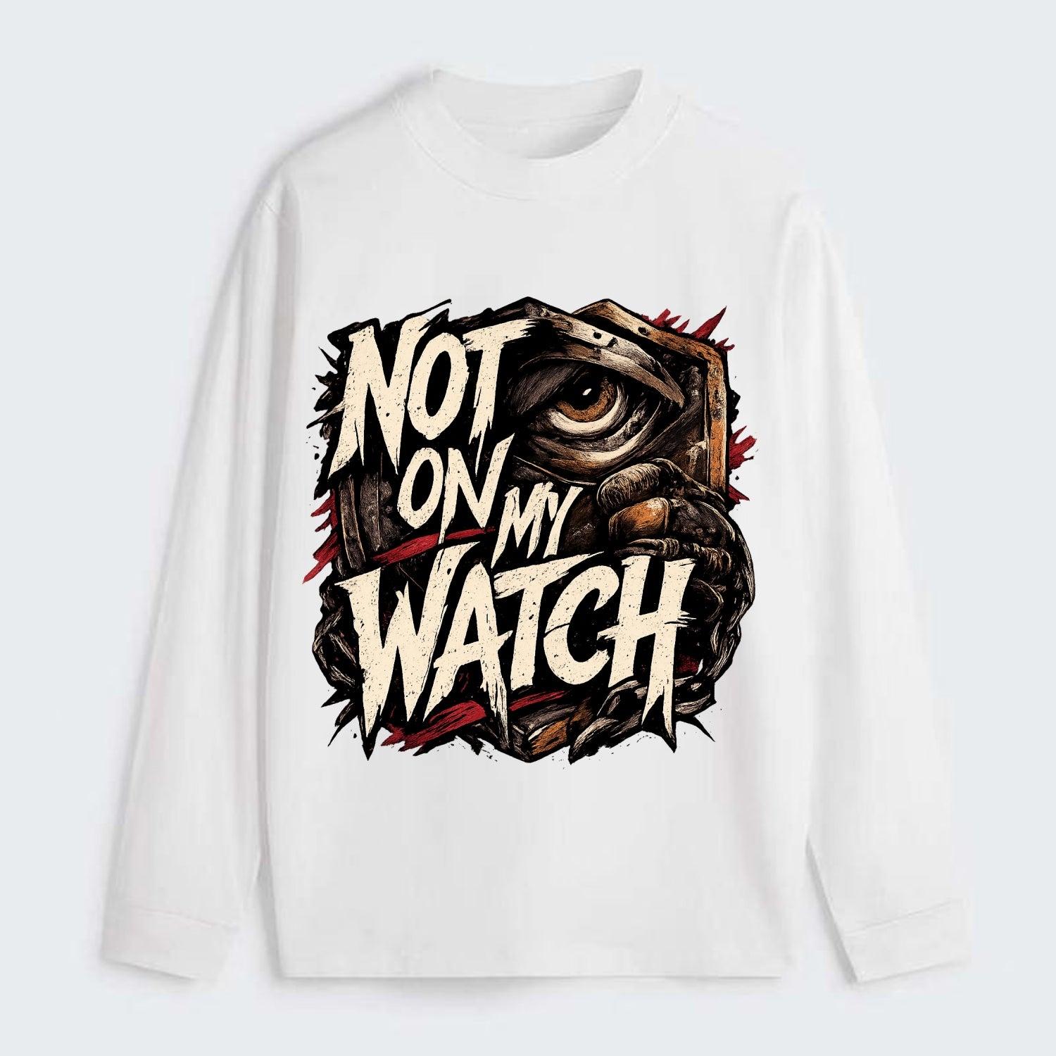Not On My Watch - Classic Long Sleeve Shirt - White