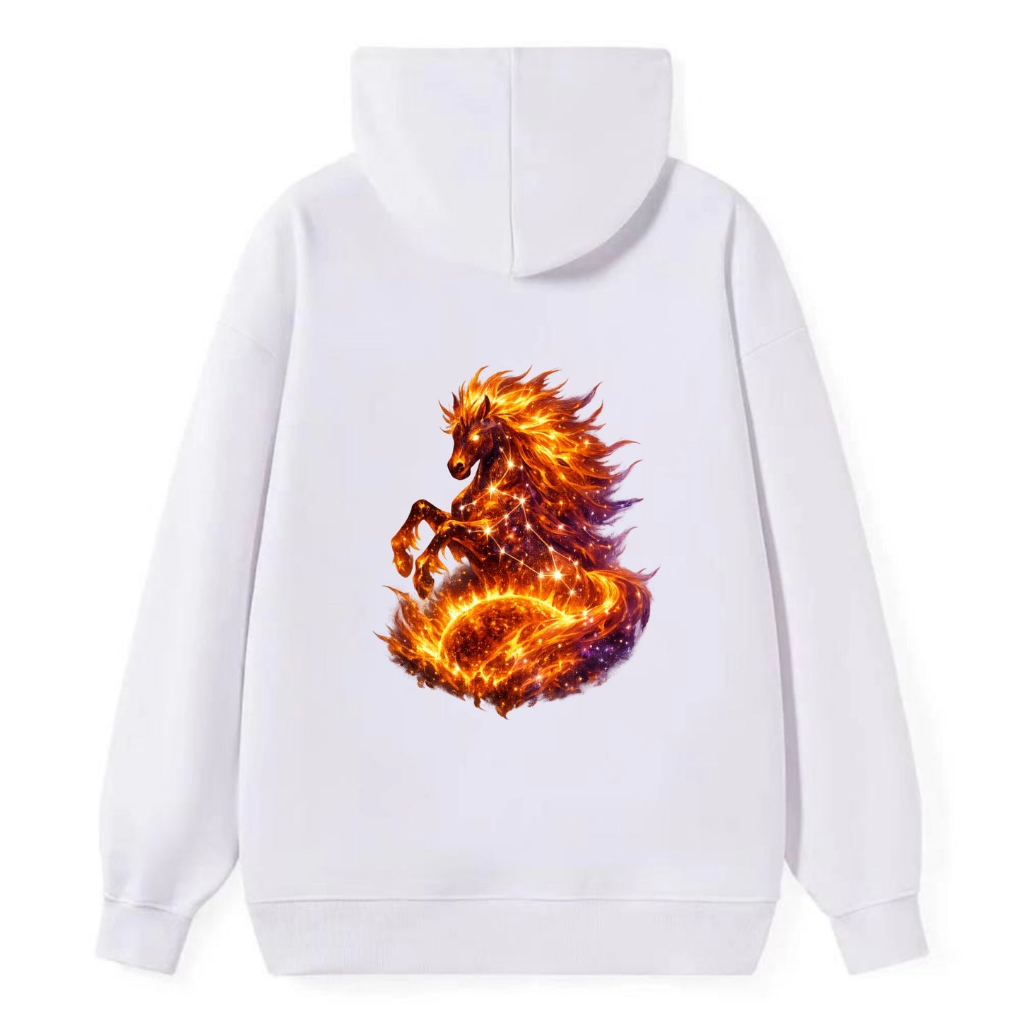 SOLAR FLARE | Horse emerging from the sun | Solar corona mane | Star - Classic Pullover Hoodie - White