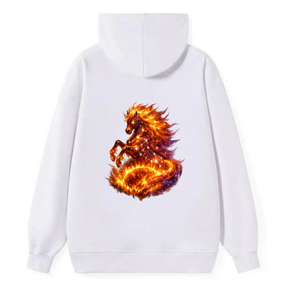 SOLAR FLARE | Horse emerging from the sun | Solar corona mane | Star - Classic Pullover Hoodie - White