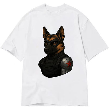 German Shepherd Winter Soldier  - Classic T-shirt - White