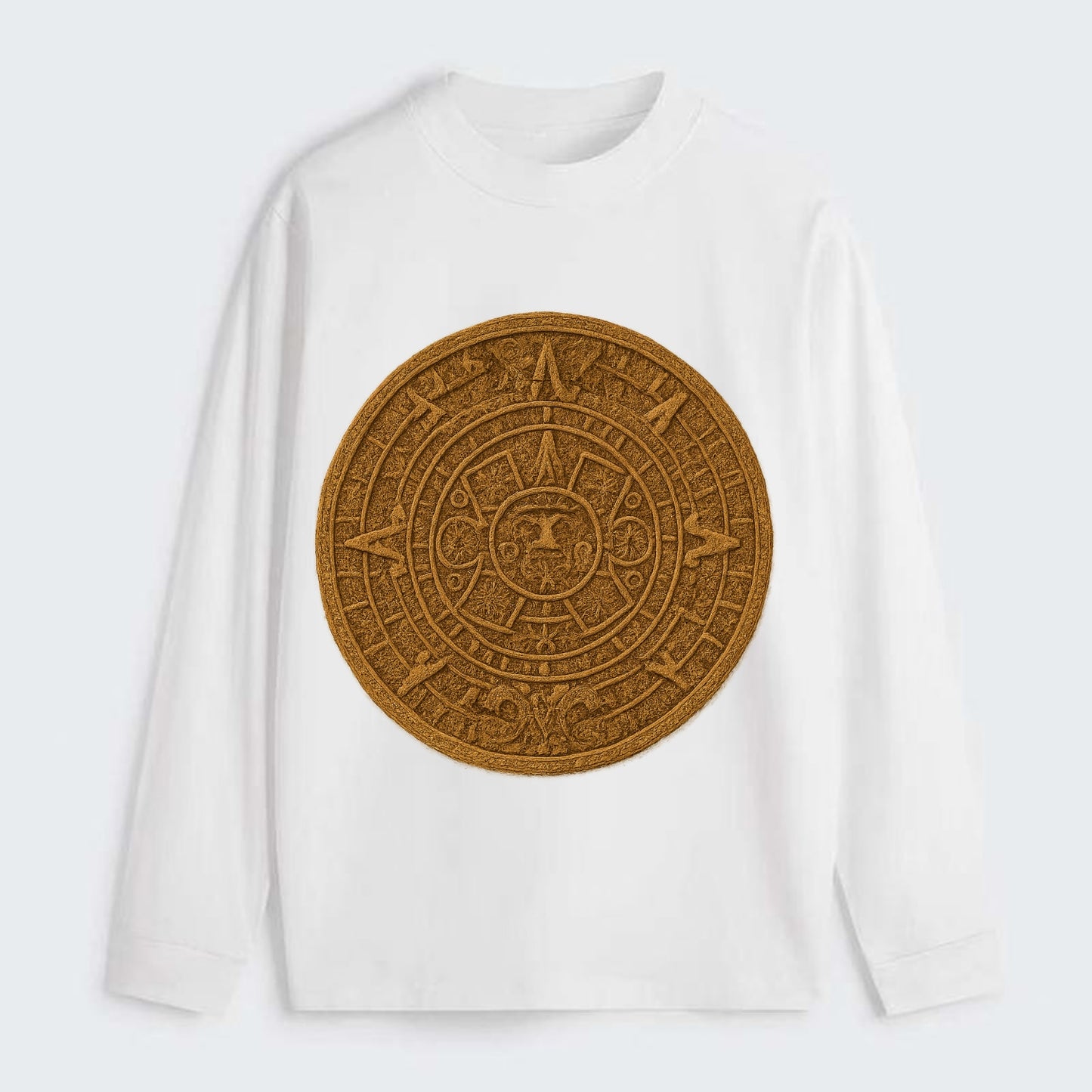 Aztec Calendar  - Classic Long Sleeve Shirt - White