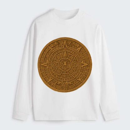Aztec Calendar  - Classic Long Sleeve Shirt - White
