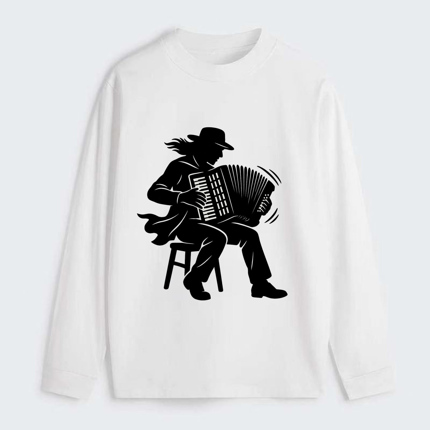 Accordion player street musician - Classic Long Sleeve Shirt - White