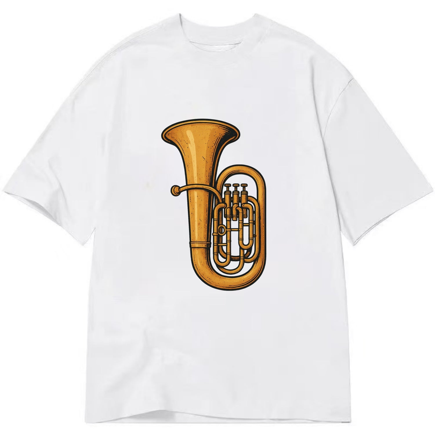 Tuba with large brass bell - Classic T-shirt - White