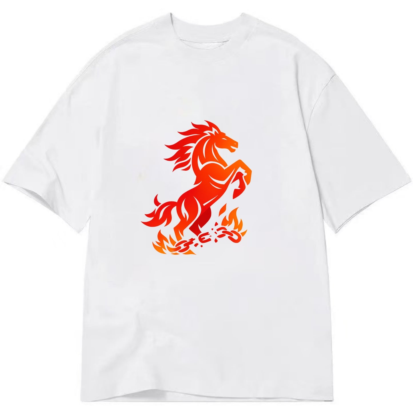 FREEDOM FLAMES | Wild horse breaking fire chains | Liberation | Barriers burned | - Classic T-shirt - White
