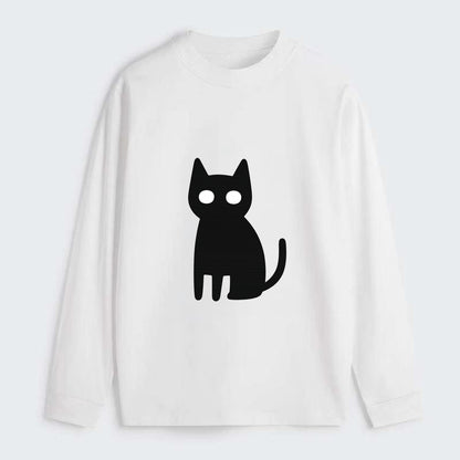 YOU MUST EMBRACE THE VOID | Black cat st - Classic Long Sleeve Shirt - White