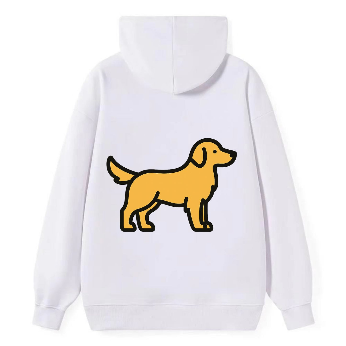Golden Retriever - Golden colored flat side profile - Classic Pullover Hoodie - White