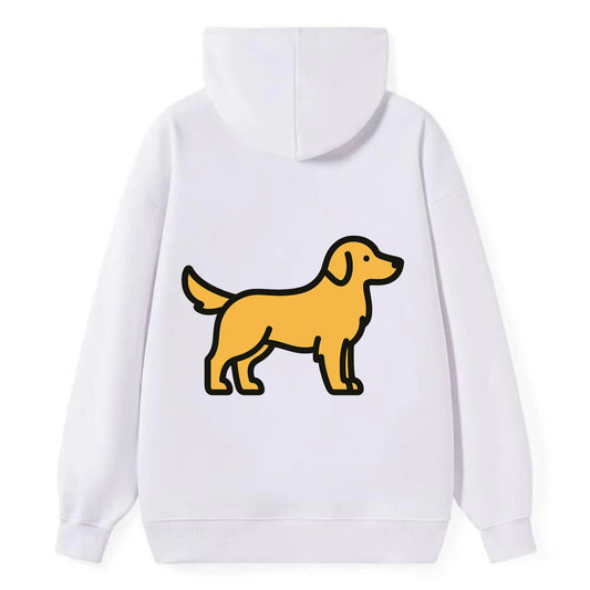 Golden Retriever - Golden colored flat side profile - Classic Pullover Hoodie - White