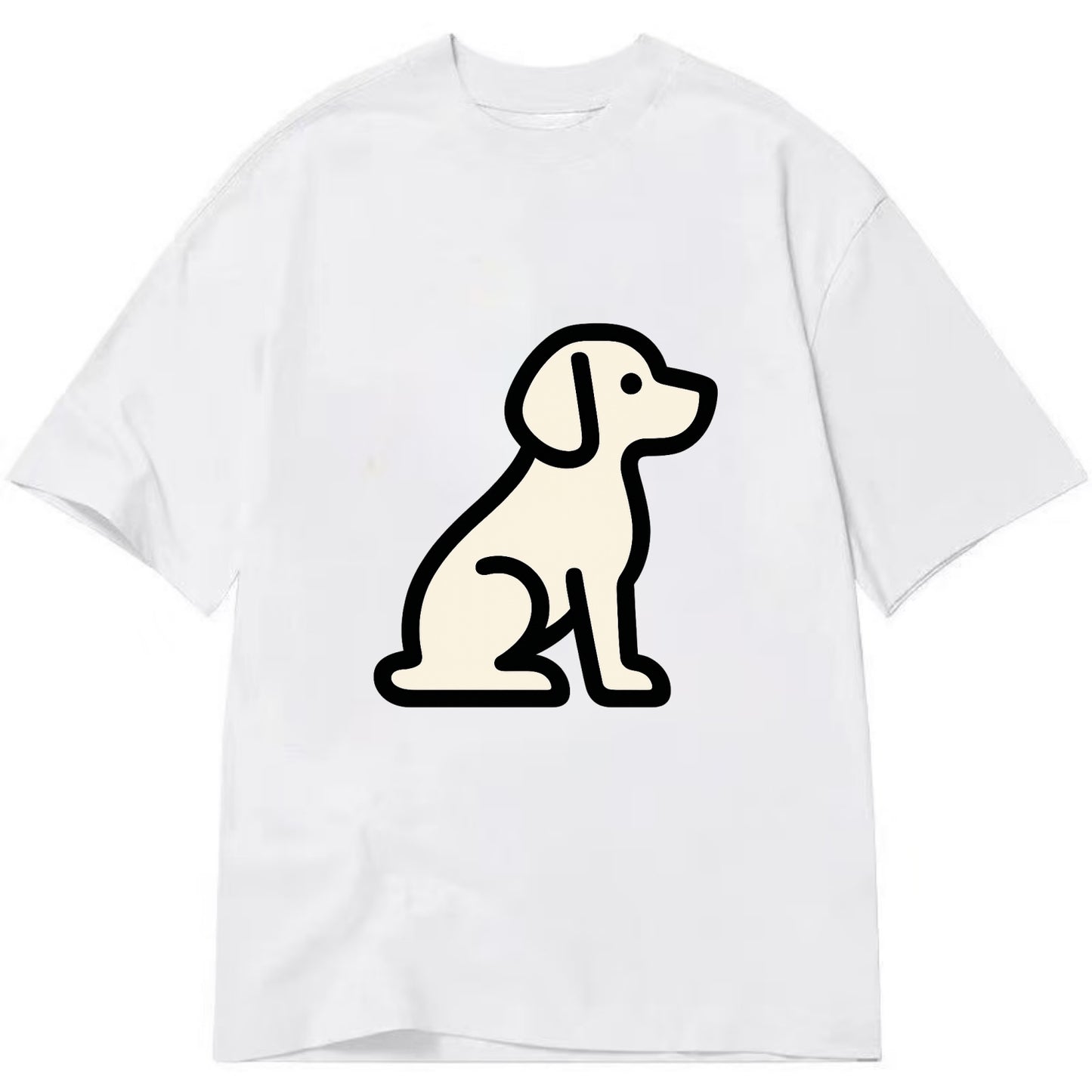 Beagle - Modern minimal sitting pose wit - Classic T-shirt - White