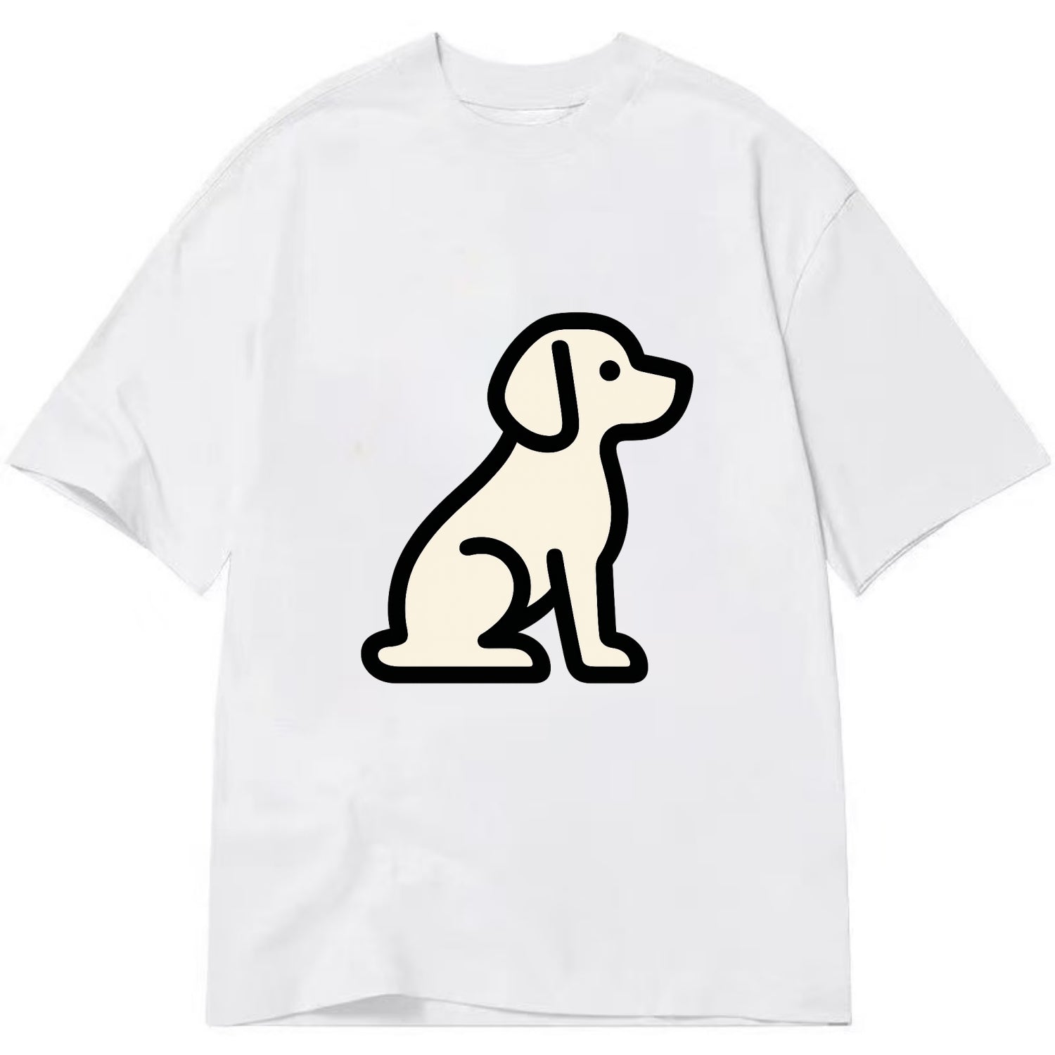 Beagle - Modern minimal sitting pose wit - Classic T-shirt - White