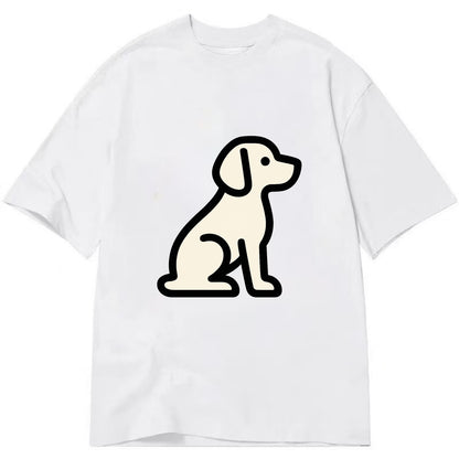 Beagle - Modern minimal sitting pose wit - Classic T-shirt - White
