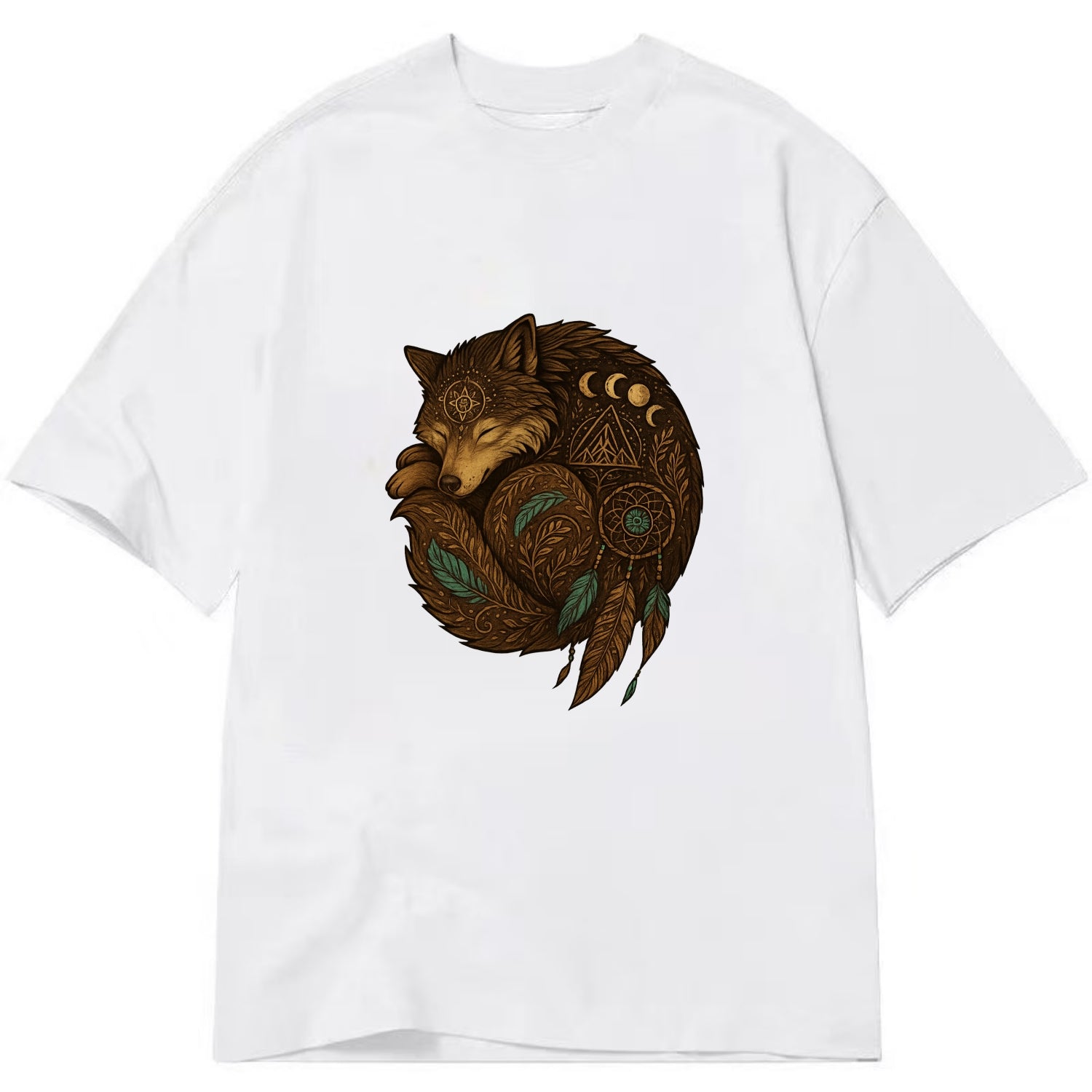 Sleeping Wolf Peace  - Classic T-shirt - White