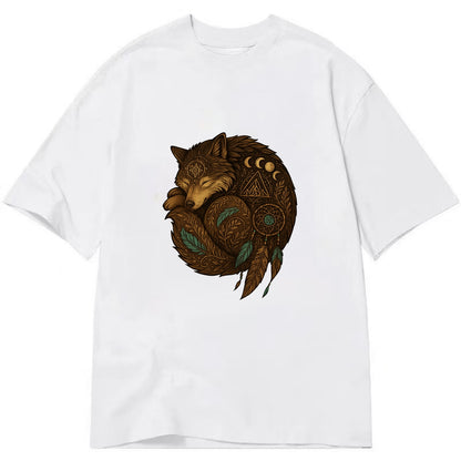 Sleeping Wolf Peace  - Classic T-shirt - White