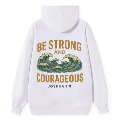 Joshua 1:9 Ocean - Classic Pullover Hoodie - White