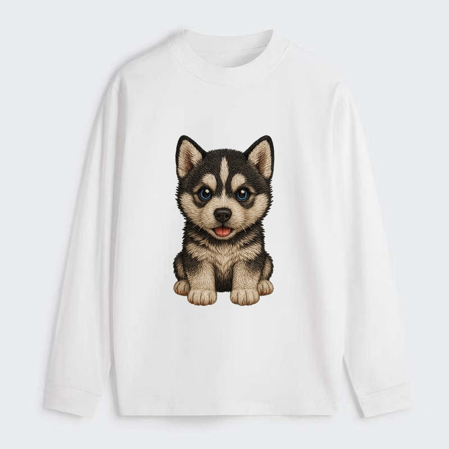 Baby Siberian Husky Puppy - blue or bi-colored eyes, fluffy coat, - Classic Long Sleeve Shirt - White