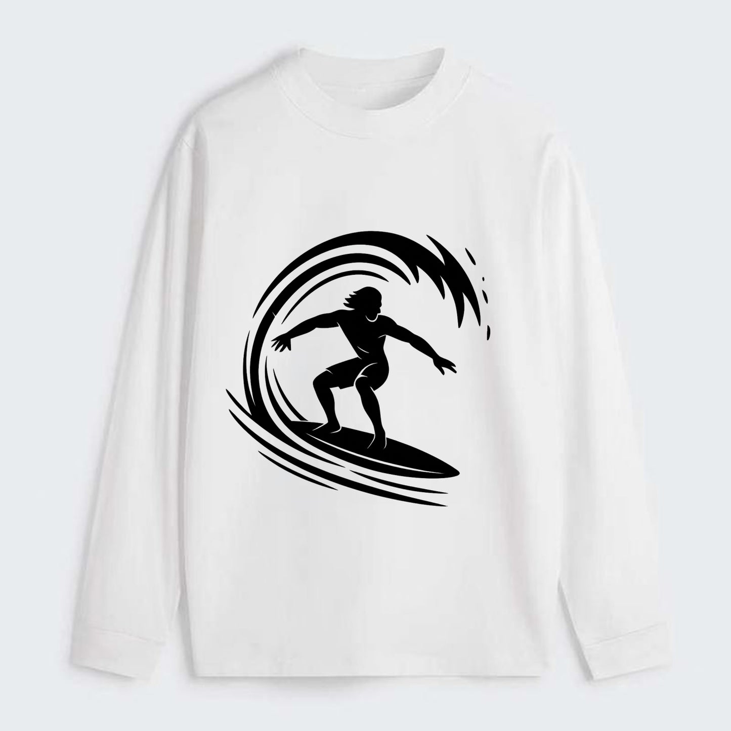 Hawaiian surfer riding big wave - Classic Long Sleeve Shirt - White